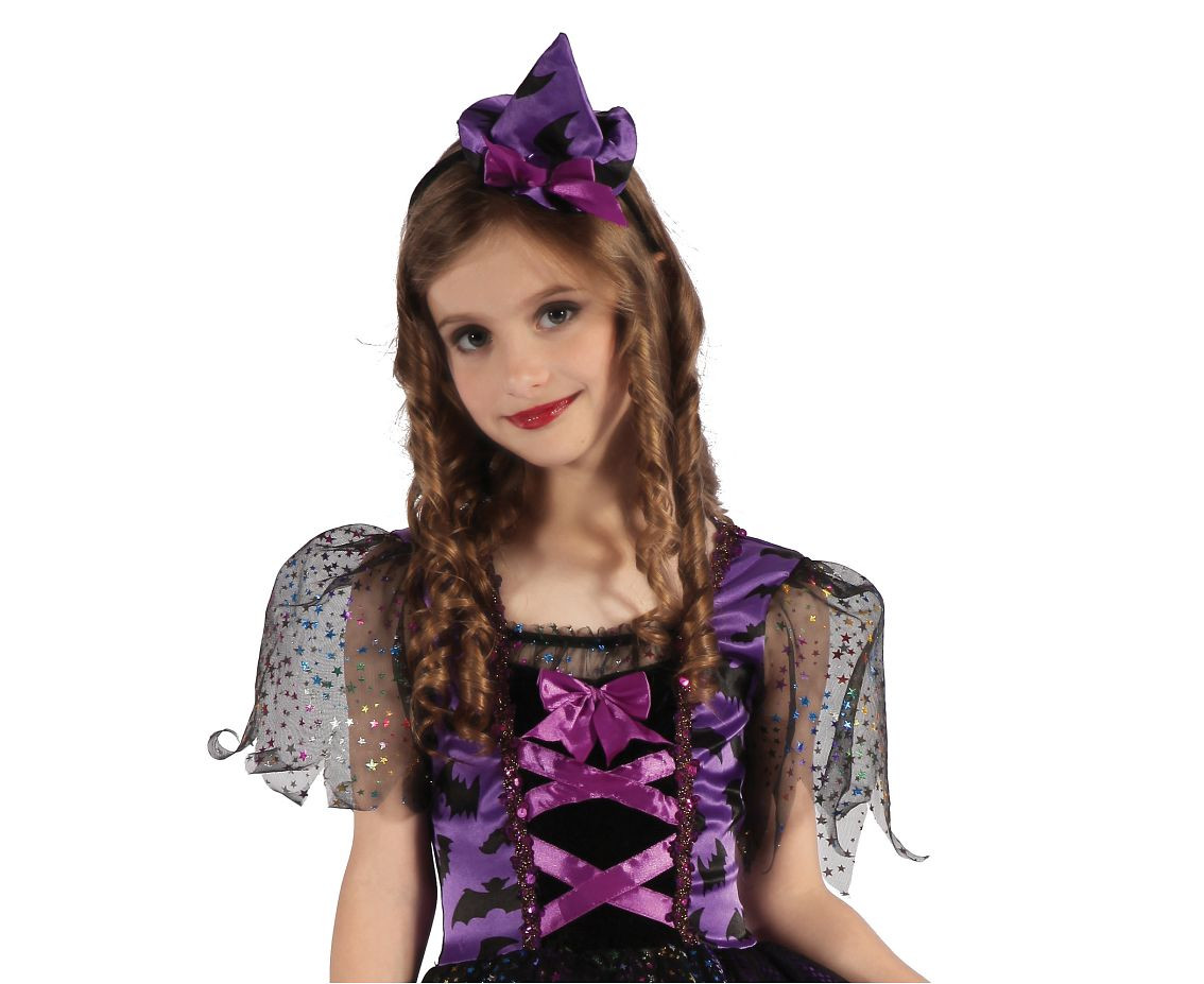 Role play-set for child Purple Witch (dress, headband), size 110/120 cm